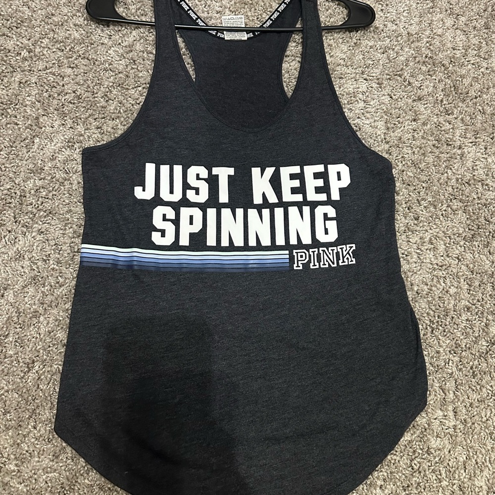 Victoria's Secret Dark Blue Tank Top with White Print